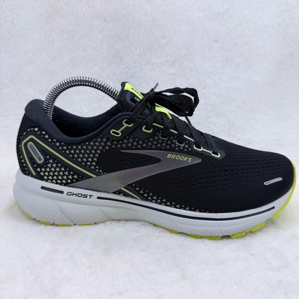 Brooks Ghost 14 Womens Running Shoes Black Nightlife Spa Blue Size 9 Sneakers US